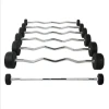 Gym high quality fitness equipment weightlifting equipment rubber round head barbell Curved dumbbell bar