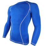 gym men clothing running slim t-shirt 95%cotton 5%elastane long sleeve t shirt for people