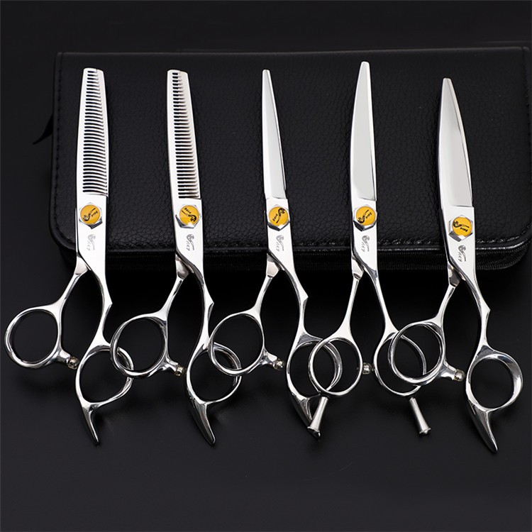 Hair Beauty Cutting Thinning Scissors Set Professional Best Cheap Black Shears Hair Barber Scissors Kit