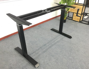Hand crank standing office desk with folding legs
