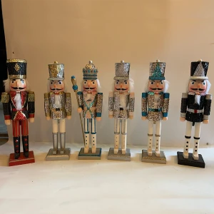 Handmade Customised wood christmas nutcracker Crafts with sequins 12 15 24