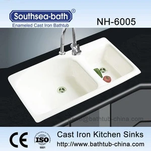 Handmade items double bowl used cast iron sink/kitchen appliance for sale