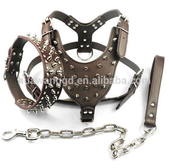 Handmade large leather dog harness heavy duty dog harness