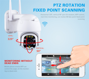 HD 1080P Outdoor WiFi Camera Wireless Motion Tracking Security Camera Pan Tilt Rotation 2 Way Audio With 4pcs IR Lights