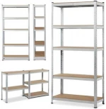 Heavy Duty 5 Tier Metal Garage Shelving Unit Boltless Storage Shelves Shed Kitchen Racking,180 x 90 x 40 cm
