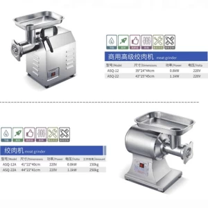 Heavy Duty Food Processing Machine Commercial Electric Meat Mincer Stainless Steel Meat  Grinder