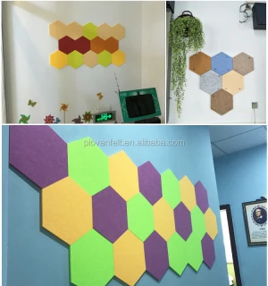 Hexagon Self Adhesive Felt Stickers Wall Home Decoration