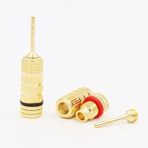 HIFI Speaker Cable wire Plug Connector Gold Spade Banana to Pin Adapter