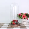 High Borosilicate Glass Vintage Glass Dome,Custom Glass Dome With Wood Base Yiwu,Vase And Glass Material Flower Glass Dome