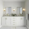 High gloss lacquer vanity marble top with double integrated basin hot sales bathroom vanity