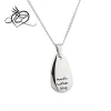 High Polished Stainless Steel " The Time Is Always Right To Do What Is Right " Teardrop Pendant