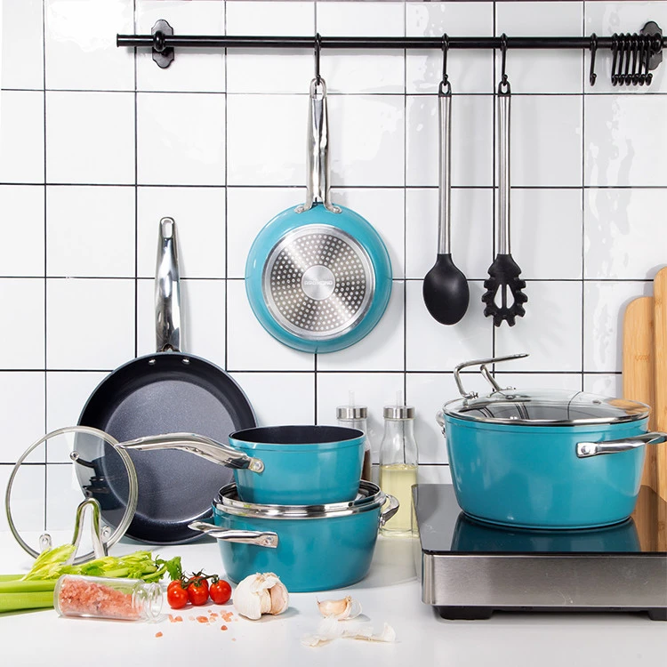 High quality 16pcs kitchen wholesales aluminum kitchenware sets nonstick cookware