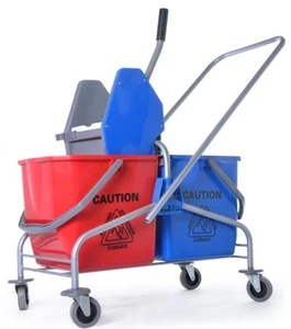 High Quality 2*25L Double Mop Bucket With Wringer On Wheels
