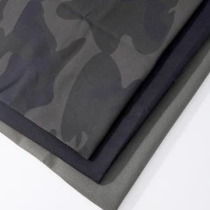 High Quality Black TC Elastic Print Cotton Polyester Fabric
