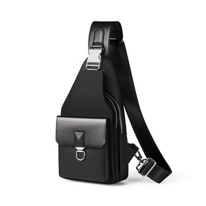 High quality customized leather sling bag business shoulder bag messenger bag men
