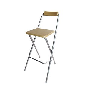 High quality folding bar stool wooden top folding bar chair with metal frame