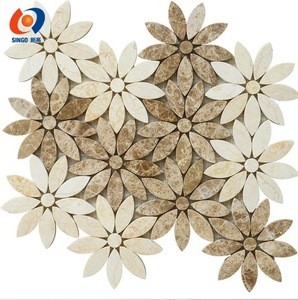 high quality marble mosaic /waterjet mosaic /leaf shape matt mosaic tiles