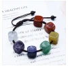 High Quality Natural Stone Braided Bracelet Healing Rainbow Yoga 7 Chakra Bead Bracelet