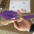 Import high quality silicone  spatula with rubber wood handle purple  color from China