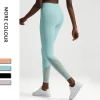 High quality solid nude breathable patchwork mesh high waist peach hip yoga pants leggings women