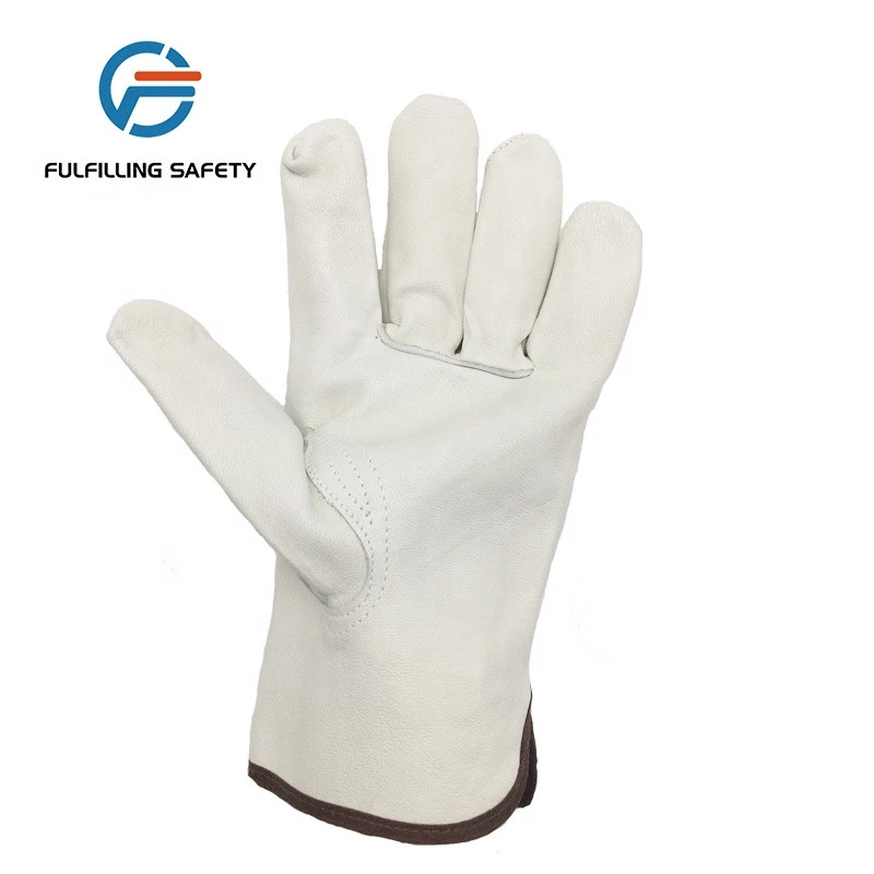 High quality XXL cow leather driving mechanic work hand mittens glove for safety