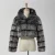 Import High street fashion women soft hand feeling fake fur jacket striped cut short length overcoat new style faux fur coat with hood from China