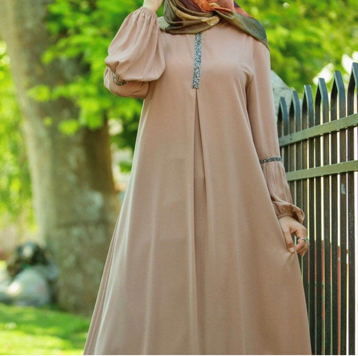 HJ BMDR0026 Women Long Muslim Robe Dress Dubai Islamic Clothing Arabia Long Sleeve