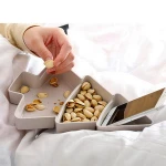 Home Creative Multi-Functional Snack Tray Box Plate Plastic Candy Dish Dry Fruit Plate