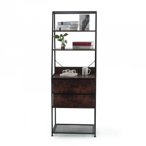 Home Office Furniture Tall Bookcases Bookshelf Display Rack Book Shelves with Drawers Wooden Modern Bookcase