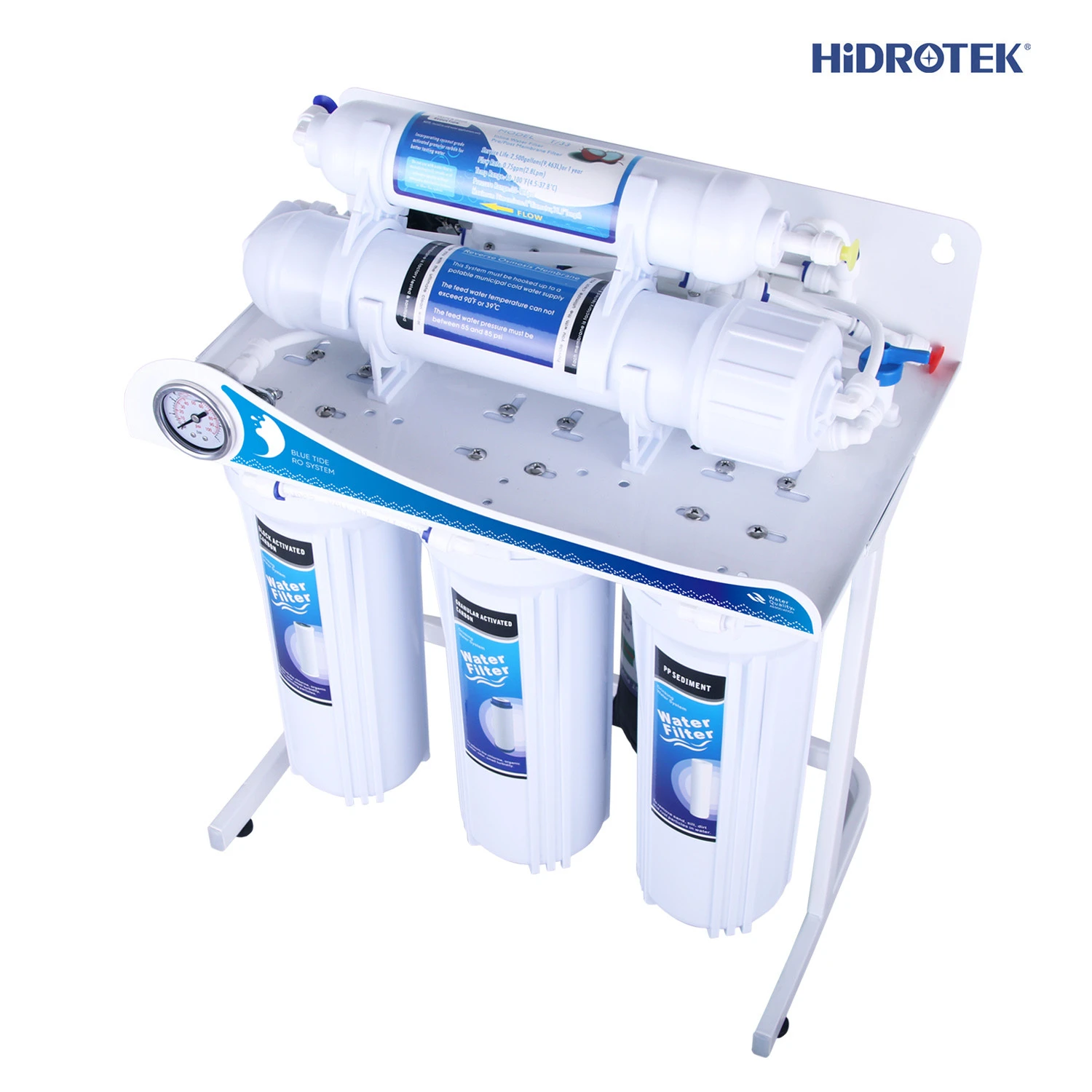 home water filter system ro water purifier with shelf and pressure gauge