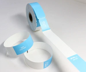 hospital/event disposable identification paper wristbands bracelet , health care wristband, safe adhesive medical wristband