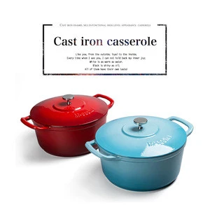hot sale cast iron enameled round shape dutch oven with cover metal enamel cast iron cookware