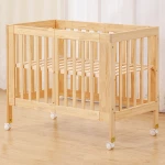 Hot Sale Convertible Wood Natural Solid Wood Cot Baby Cribs