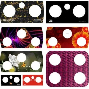 Hot sale multi color digital painting cooker parts gas 7mm tempered fire glass panel for stove top