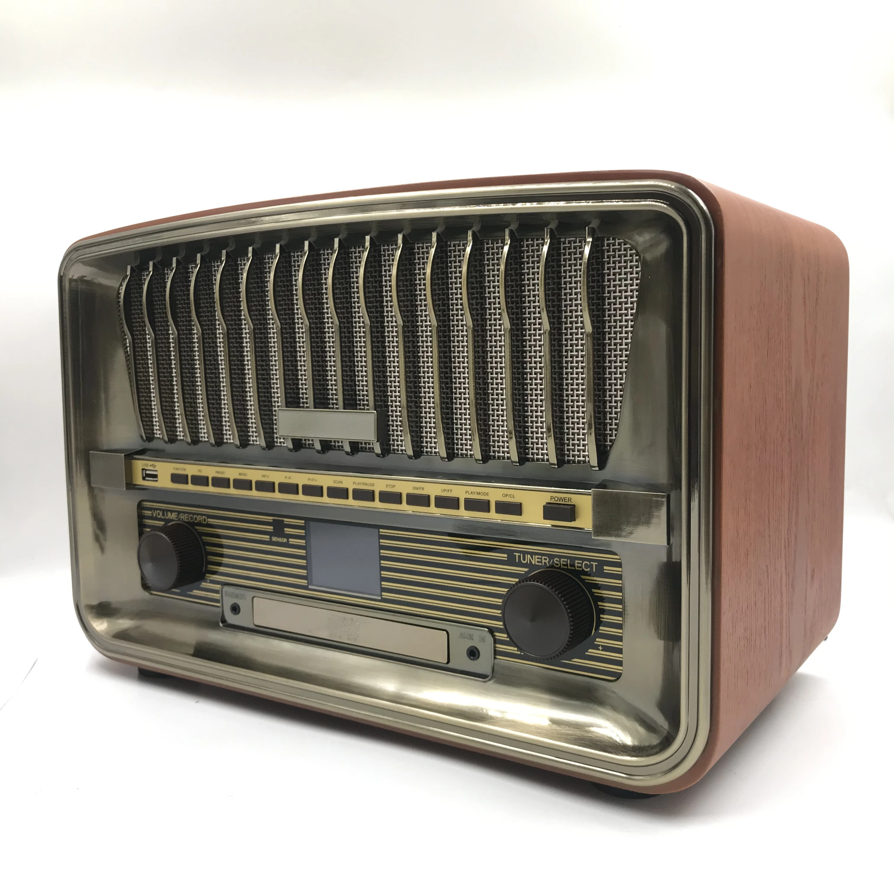 Hot Sale Wood FM DAB Radio Vintage CD Record Player