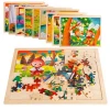Hot Sale Wooden cartoon jigsaw animal colorful 100 pieces puzzle