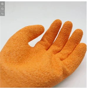 Hot Selling Cheap cotton knitted gloves red rubber palm latex coated work hand gloves