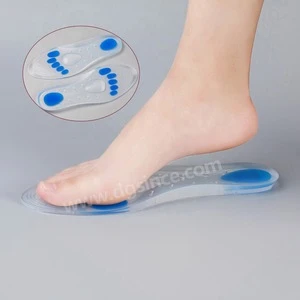 Hot Selling Custom Made Shape 3d Medical Grade Massaging Full Length diabetes Silicone Gel Insole For Pain Relief