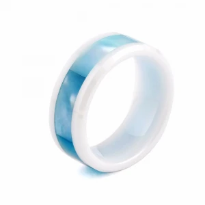 Hot Selling Factory Direct Blue And White Shell Ceramic Ring