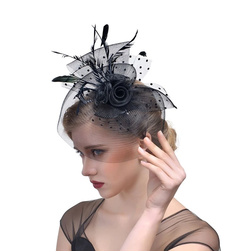 Hot Selling Feather Net  Fascinator Hat  for party bases