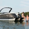 Hot Selling Kinocean Vietnam 27Ft Trit-oon Top  FiberglassLuxury Fishing Pontoon Boat Used For Water Sports