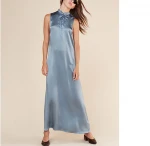 Hotsale new fashion customized latest women traditional chinese shiny satin pencil dress