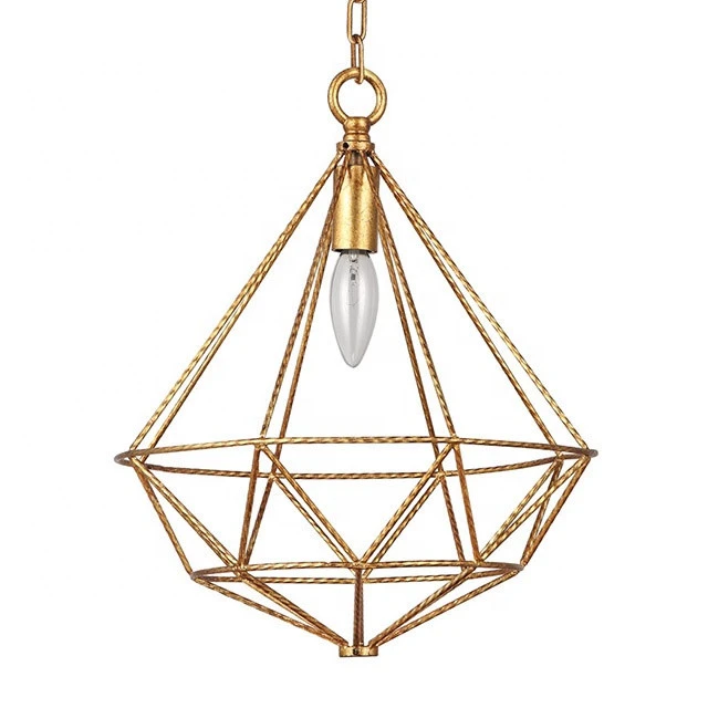 Hotsale wonderful home accessories geometrical cage Lighting metal lustre wind lantern pendant light
