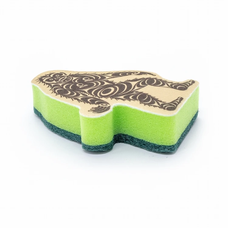 Household Tools Print Kitchen Non-woven Fabric Sponge Cleaning Sponge