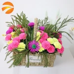immortalized flower craft basket with handle