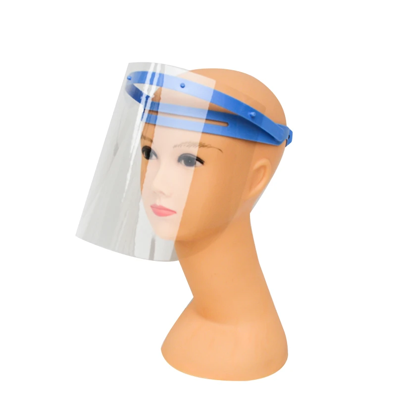 In Stock Reusable Safety Transparent Protective pcs Pet Sheet PP Frame Adjustable Face Shield