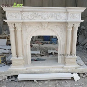 Indoor Chinese Natural Marble  Fireplace Surround