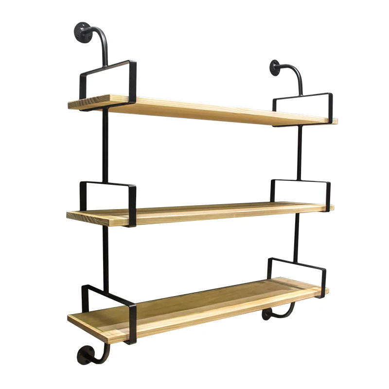 Buy Industrial Vintagestyle Shelf Multilayer Solid Wood Wall Hanger