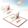 Invitation  hand made Merry Christmas Greeting 3d blossom pop up christmas day greeting card