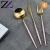 Import Italian crystal brass luxury wedding used flatware set gold plated 304 stainless steel edible tableware from China